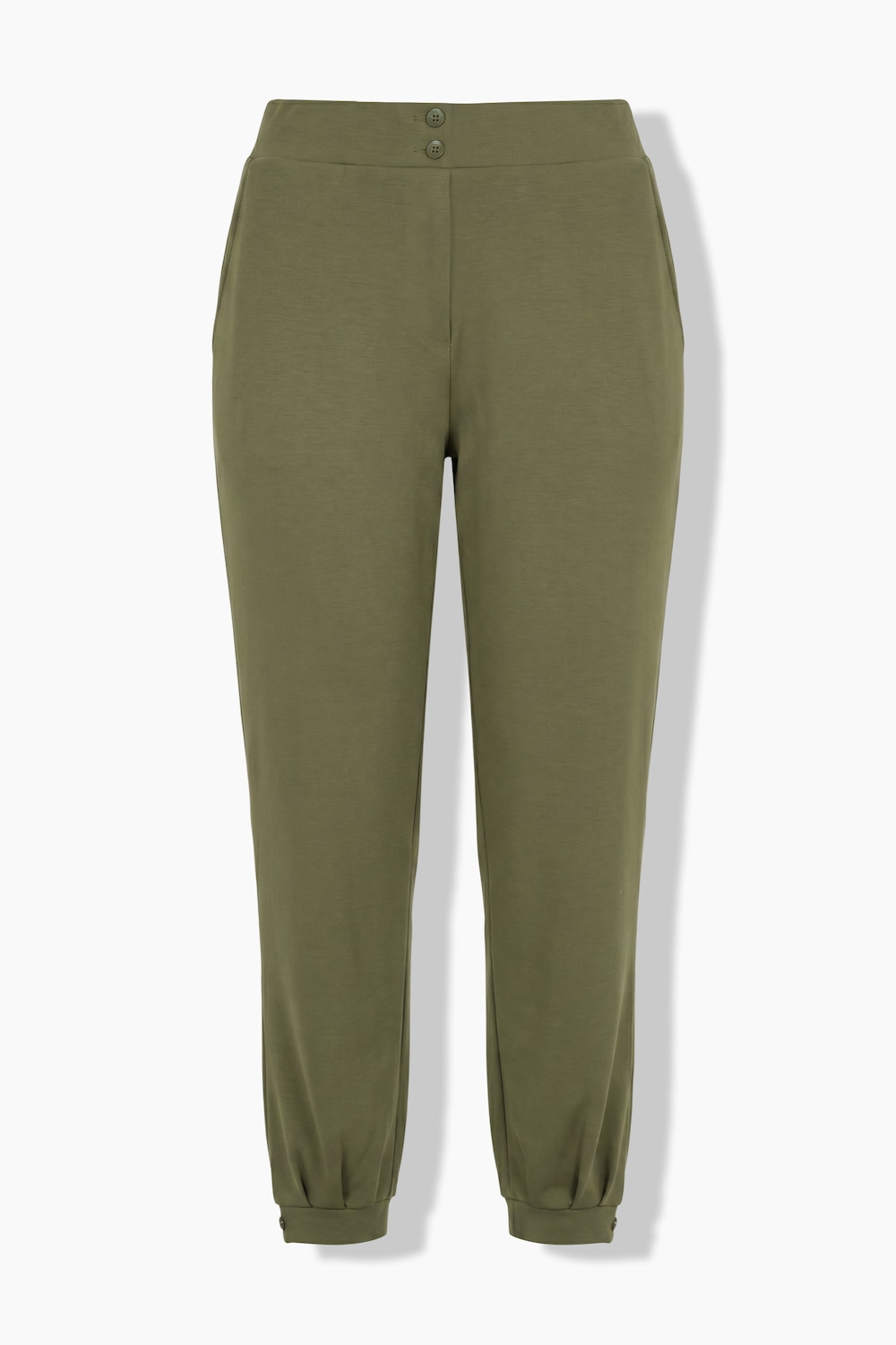 Joggingbroek, comfortabele pasvorm, elastische tailleband, sierknopen