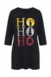 Weihnachts-Longshirt, A-Linie, V-Ausschnitt, 3/4-Arm