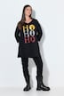 Weihnachts-Longshirt, A-Linie, V-Ausschnitt, 3/4-Arm