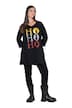 Weihnachts-Longshirt, A-Linie, V-Ausschnitt, 3/4-Arm