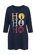 Weihnachts-Longshirt, A-Linie, V-Ausschnitt, 3/4-Arm