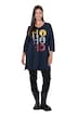 Weihnachts-Longshirt, A-Linie, V-Ausschnitt, 3/4-Arm