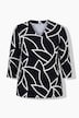 Blouse col calice et manches 3/4, imprimé graphique