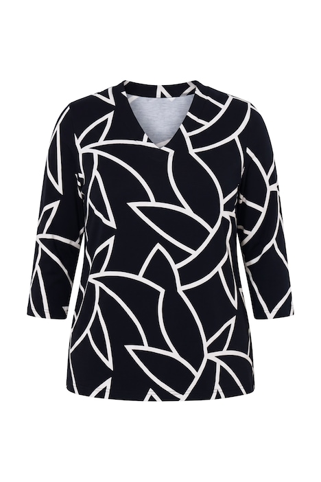 Shirt, grafischer Druck, Kelchkragen, 3/4-Arm