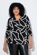 Blouse col calice et manches 3/4, imprimé graphique