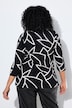 Blouse col calice et manches 3/4, imprimé graphique