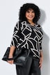 Blouse col calice et manches 3/4, imprimé graphique