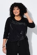 tričko, ozdobné kamínky, kulatý výstřih, klasický střih, 3/4 rukáv