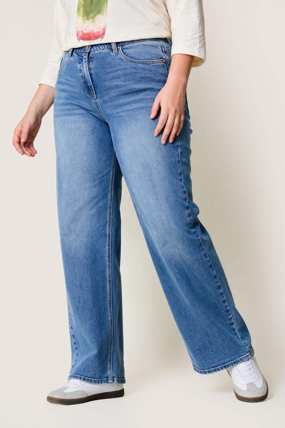 Jeans Mary, weites Bein, Komfortbund