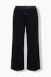 Pantalon à plis, ceinture élastique aspect cuir