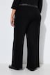 Pantalon à plis, ceinture élastique aspect cuir