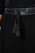 Pantalon à plis, ceinture élastique aspect cuir