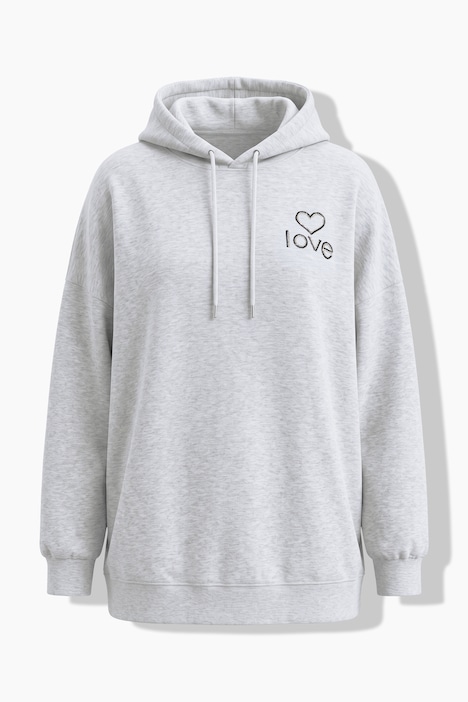 Hoodie, Oversize Shape, Perlen Heart Love