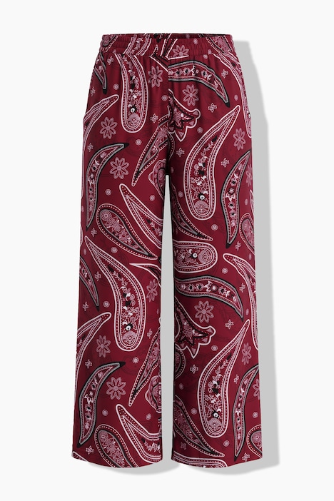 Palazzohose, Wide Legs, Paisley, elastischer Bund