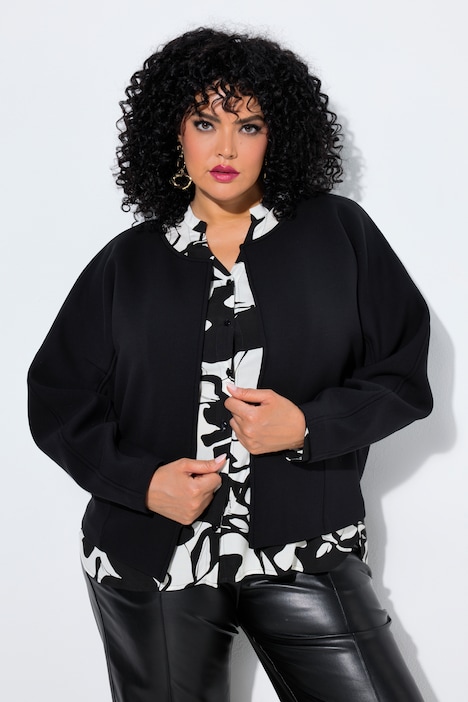 Oversized-Jacke, Barrel fit, Rundhals