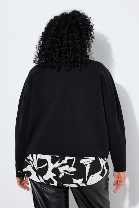 Oversized-Jacke, Barrel fit, Rundhals
