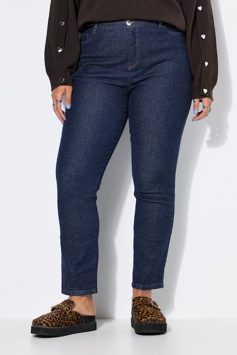 Mom-Jeans, Wide Mom Shape, Rinsed Denim, 5-Pocket