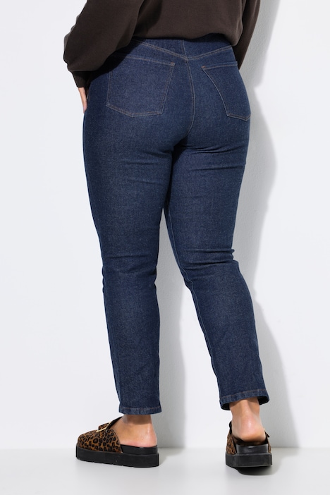 Mom-Jeans, Wide Mom Shape, Rinsed Denim, 5-Pocket