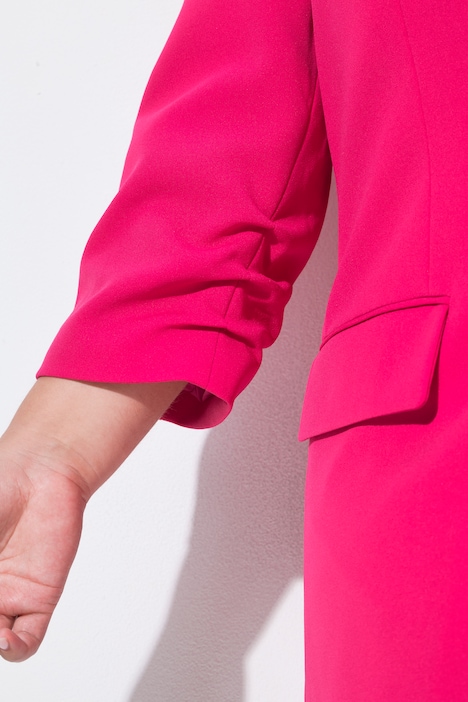 Blazer, Oversized, Reverskragen, geraffte 3/4-Ärmel