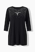 Shirt, Glitzerdruck, A-Linie, V-Ausschnitt, Langarm