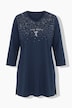 Shirt, Glitzerdruck, A-Linie, V-Ausschnitt, Langarm