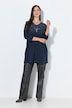 Shirt, Glitzerdruck, A-Linie, V-Ausschnitt, Langarm