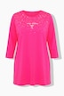 Shirt, Glitzerdruck, A-Linie, V-Ausschnitt, Langarm