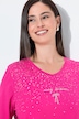 Shirt, Glitzerdruck, A-Linie, V-Ausschnitt, Langarm