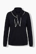 Pullover, Schal-Detail, V-Ausschnitt, Langarm