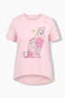 T-shirt, coupe évasée, imprimé léopard, manches mi-hauteur