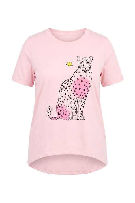 Tričko, áčkový střih, leopardí vzor, krátké rukávy