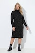 Strickkleid, Pailletten, A-Linie, Stehkragen, Langarm