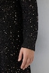 Strickkleid, Pailletten, A-Linie, Stehkragen, Langarm