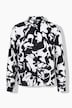 Bluse, abstrakter Druck, Stehkragen, Langarm