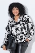 Bluse, abstrakter Druck, Stehkragen, Langarm