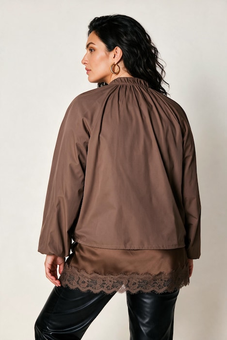 Blouson « ballon », col rond et manches longues