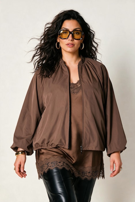 Blouson « ballon », col rond et manches longues