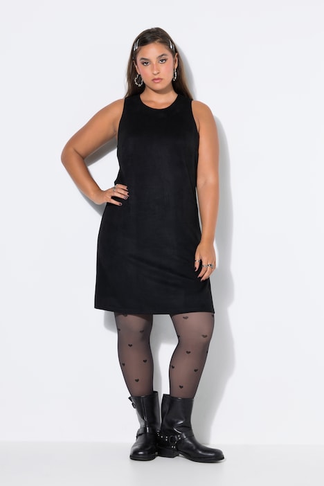 Faux Suede Sleeveless Mini Dress