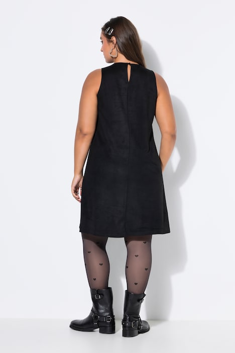 Faux Suede Sleeveless Mini Dress