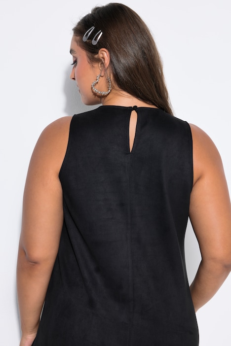 Faux Suede Sleeveless Mini Dress
