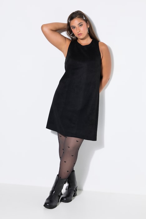 Faux Suede Sleeveless Mini Dress