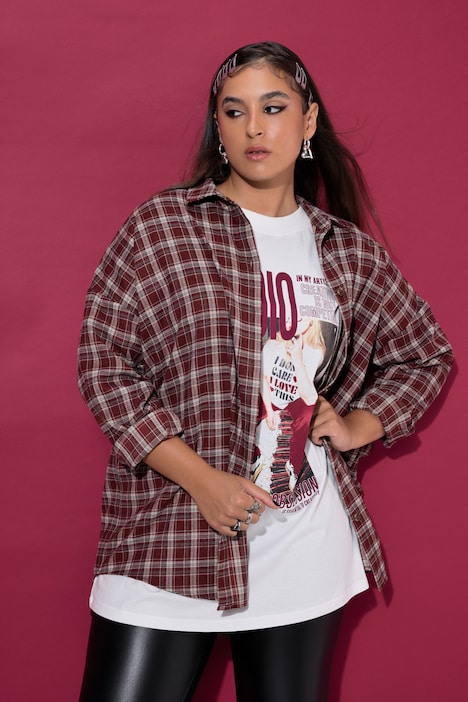 Karohemd, oversized, Langarm