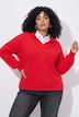 Pullover, Querrippen, Troyerkragen, Langarm