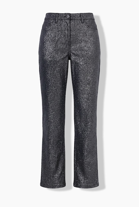 Glitzerhose Mandy, weites Bein, 5-Pocket-Hose