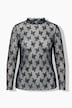 Mesh-Shirt, Slim Fit, Mesh-Spitze, Langarm