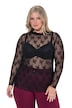 Mesh-Shirt, Slim Fit, Mesh-Spitze, Langarm