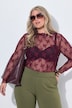 Mesh-Shirt, Slim Fit, Mesh-Spitze, Langarm