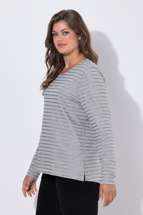 Metallic Striped Long Sleeve Tee