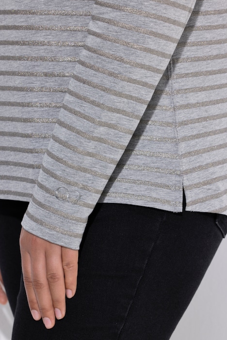 Metallic Striped Long Sleeve Tee