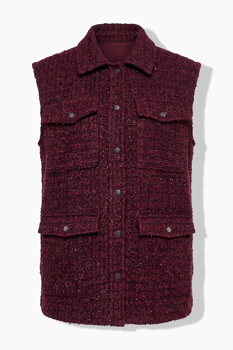 Bouclé-Weste, Loose Shape, Knopfleiste